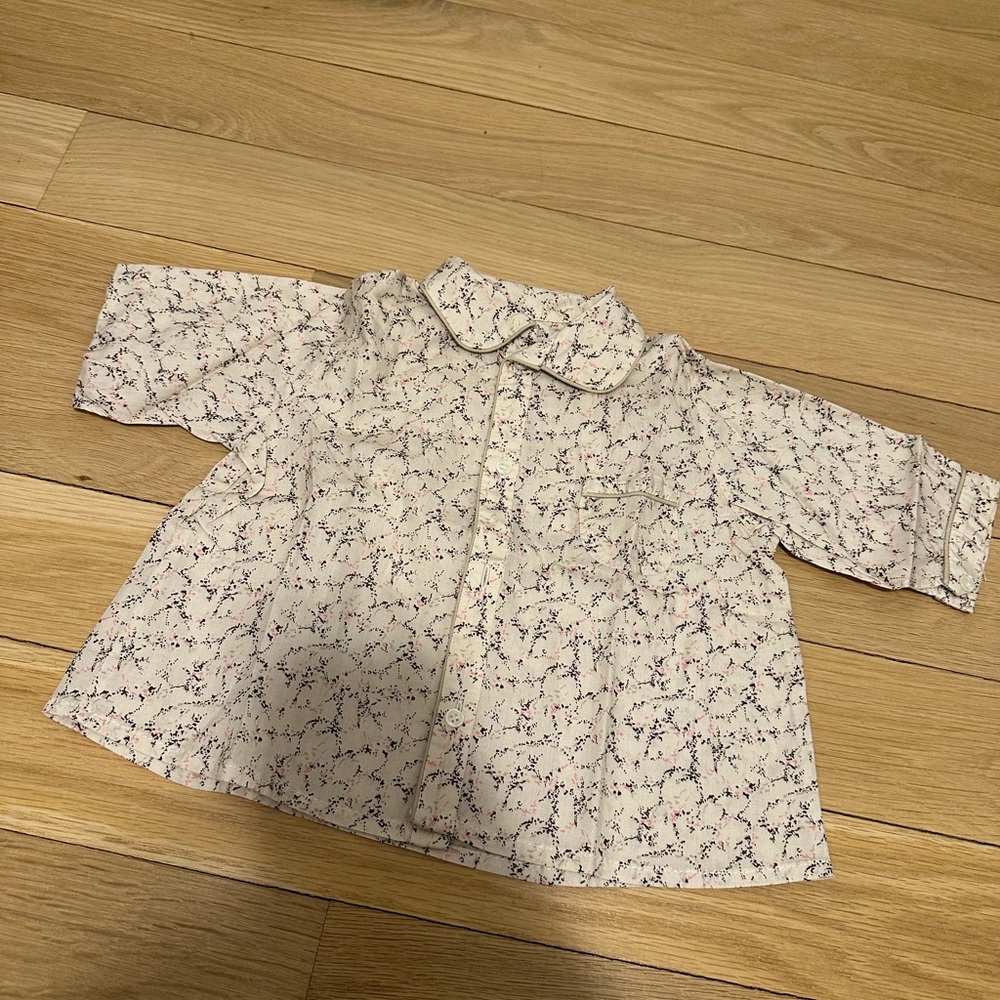 Floral Baby Shirt with Peter Pan Collar